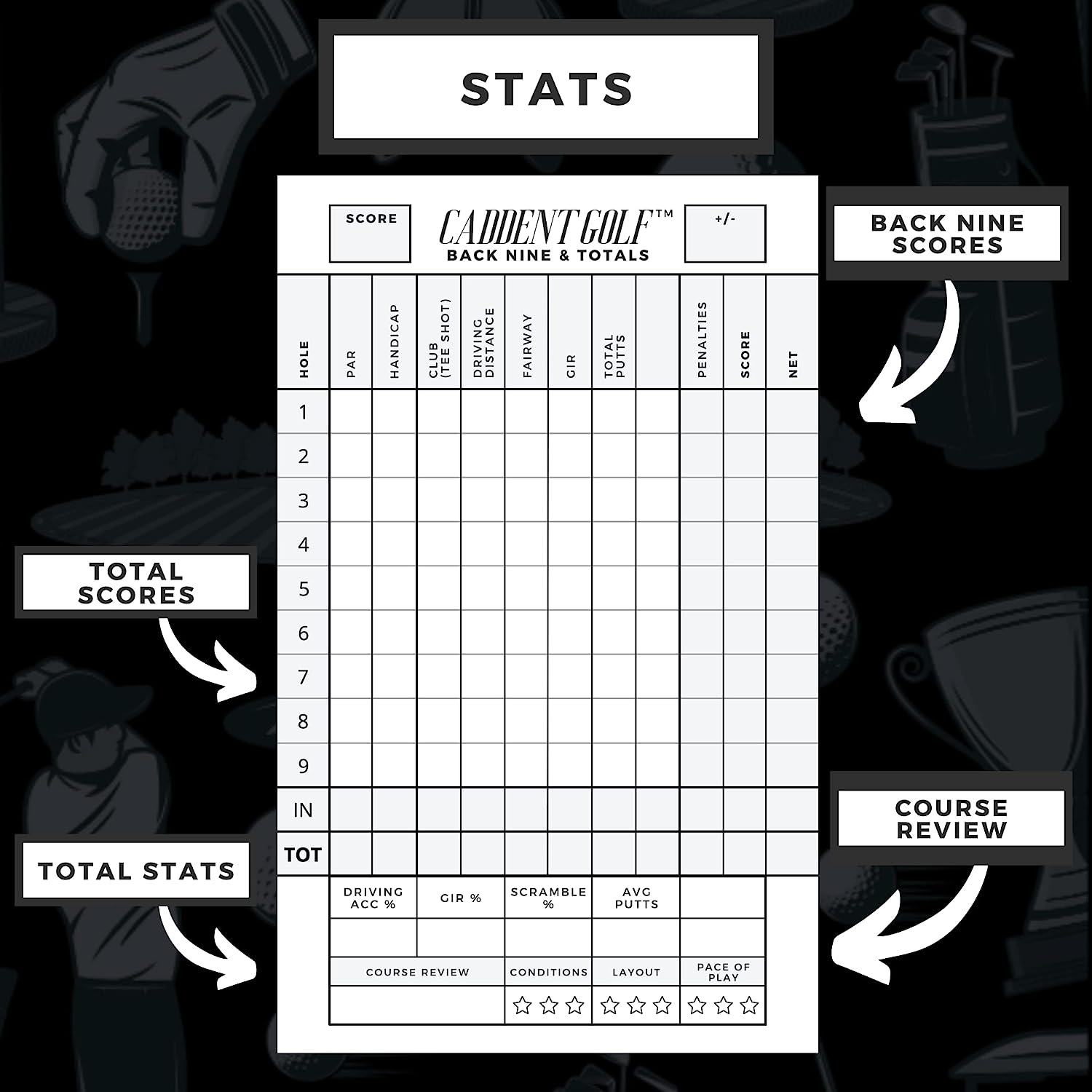 Scorecard Book (2-Pack) – Caddent Golf scorecard-book-2-pack-caddent-golf